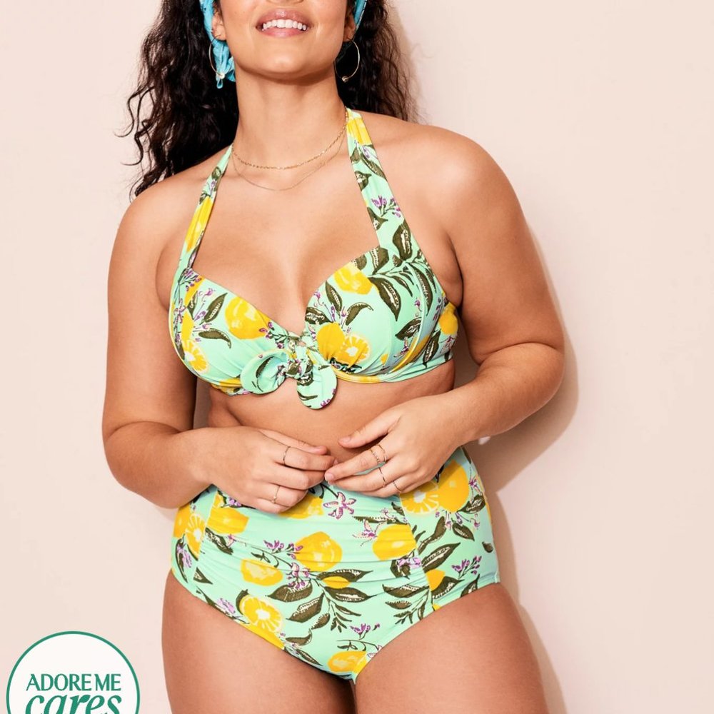 Adore Me Shelby Contour Plus High Waisted Swimsuit Set (NWOT)